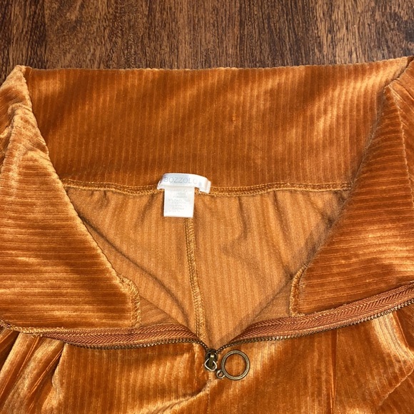 Bozzolo Copper Velour Ribbed Zip Front High Rise Shorts Women’s Size Large - Picture 4 of 7